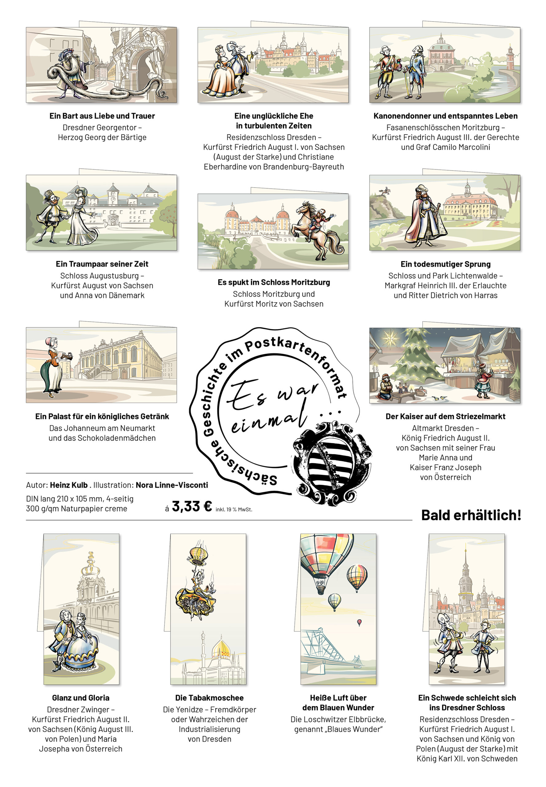 Es war einmal ... Sächsische Geschichte im Postkartenformat, Dresden Postkarten