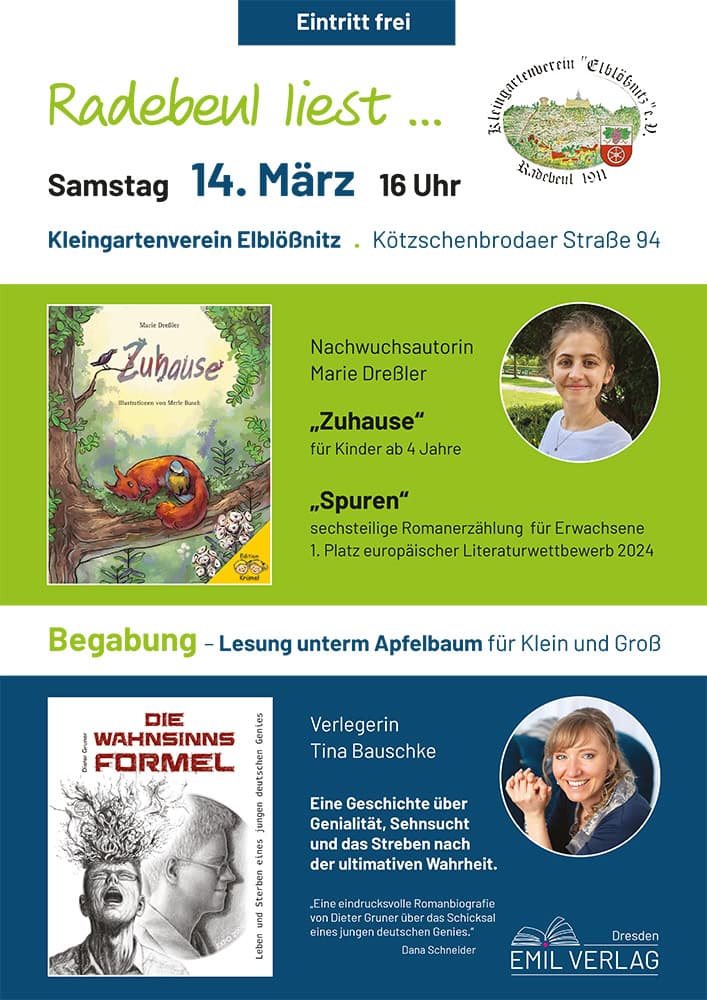 Radebeul liest, Marie Dreßler, Zuhause, Die Wahnsinnsformel